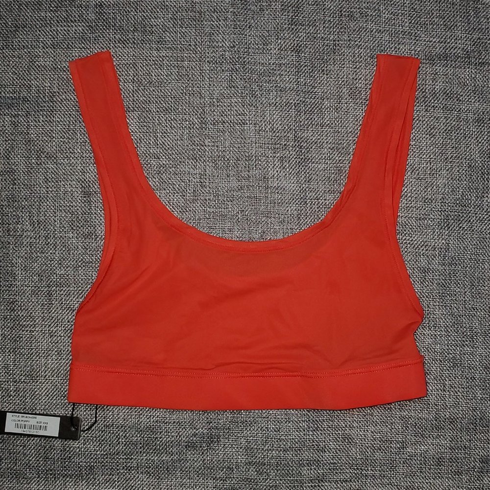 NWT SKIMS XXS Jelly Sheer Scoop Neck Bralette POPPY
